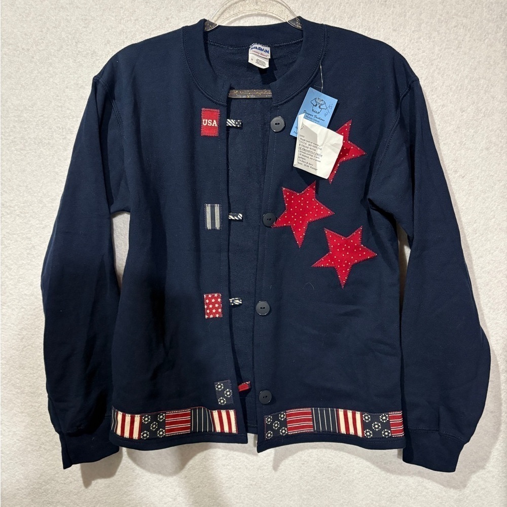 American Red White and Blue Cardigan Size Small